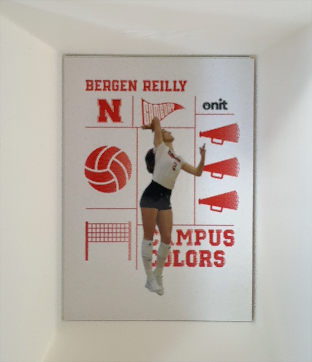 2025 Onit Bergen Reilly Nebraska Volleyball Insert CC-8 Campus Colors — front
