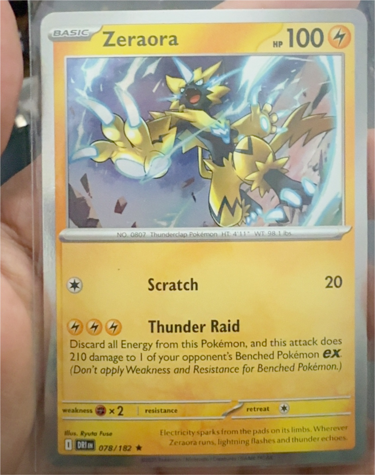 Pokemon Destined Rivals #78 Zeraora — front