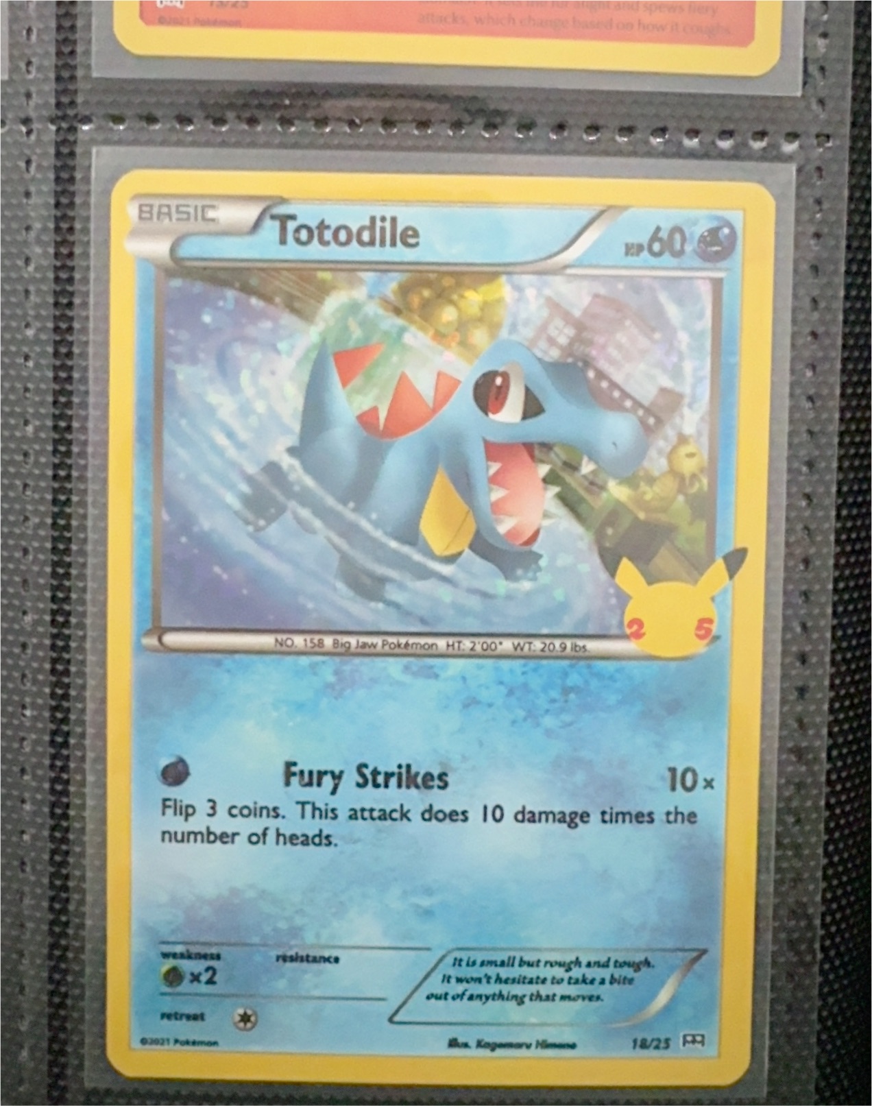 2021 Pokemon McDonalds #18 Totodile — front