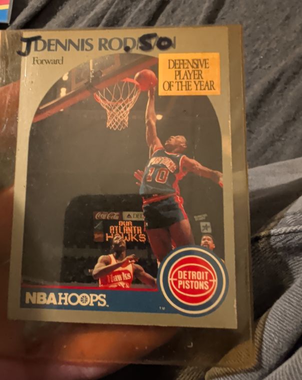 1990 Hoops #109 Dennis Rodman — front