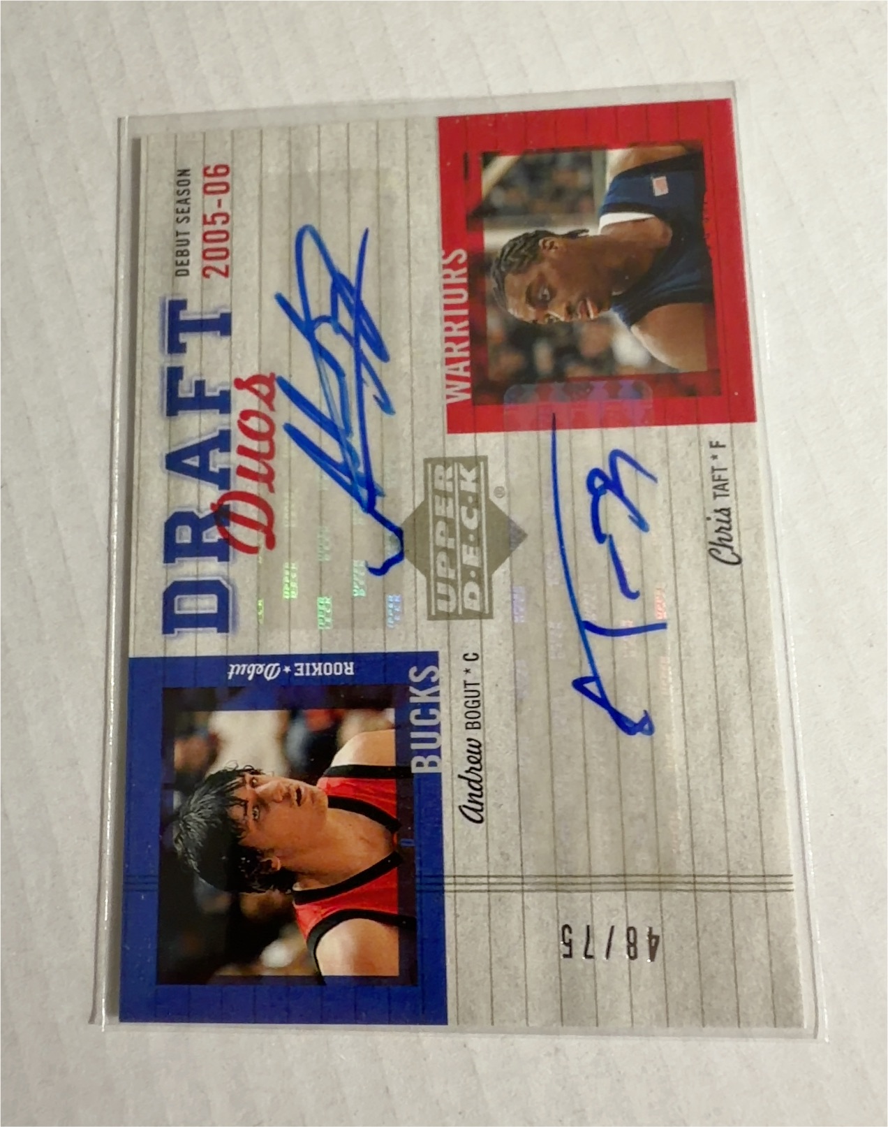 2005-06 Upper Deck Draft Duos #DD-BT Andrew Bogut & Chris Taft — front