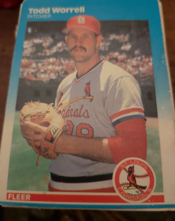 1987 Fleer Glossy #312 Todd Worrell — front