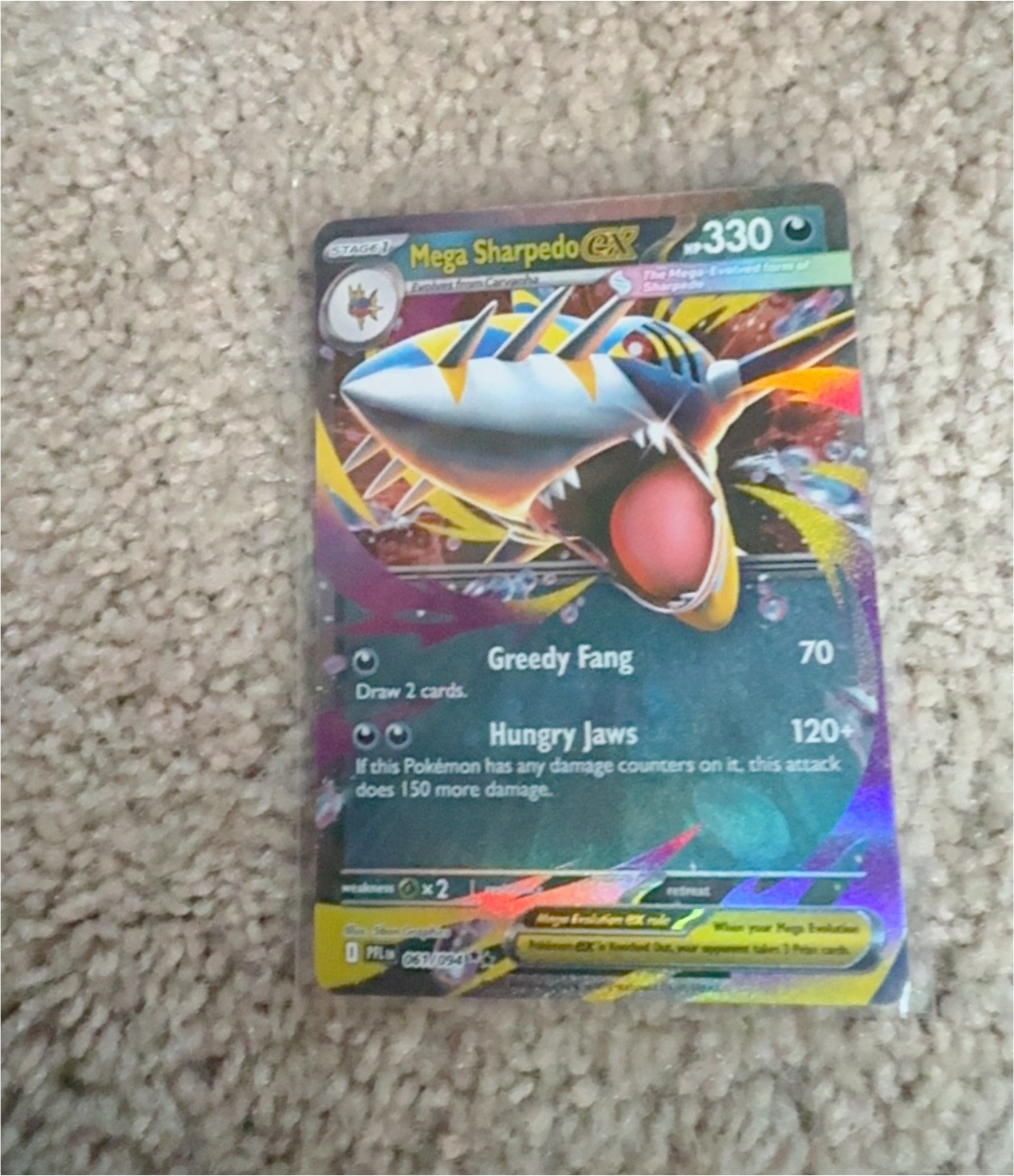 Pokemon Phantasmal Flames #61 Mega Sharpedo ex — front