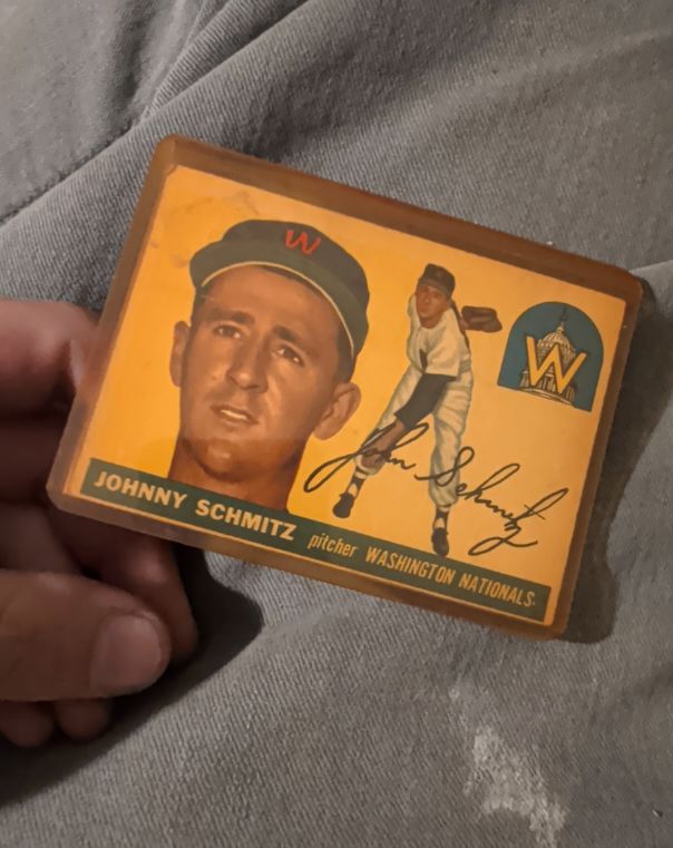 1955 Topps #159 Johnny Schmitz — front