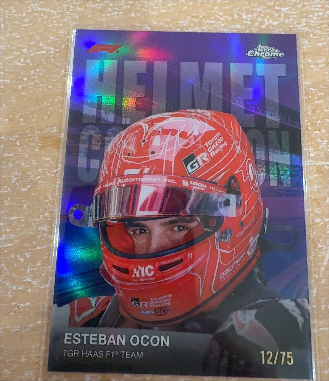 2026 Topps Chrome F1 Helmet Collection #HC-16 Esteban Ocon — front