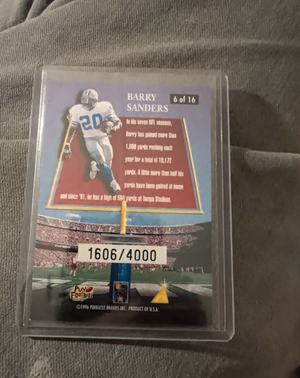 1996 Pinnacle Laser View #6 Barry Sanders — front