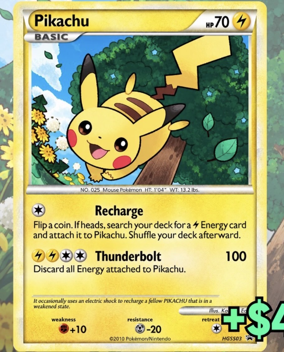 2010 Pokémon HGSS Promo #025 Pikachu — front