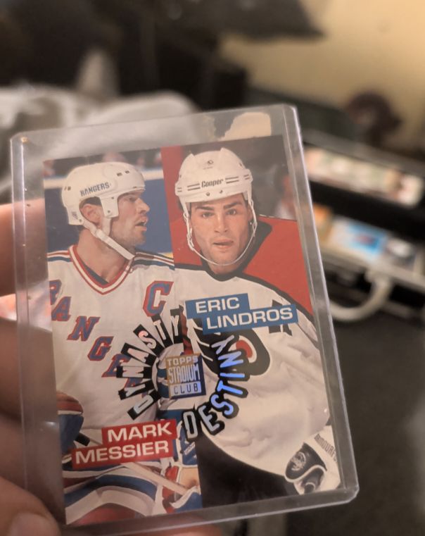 1994 Stadium Club Dynasty & Destiny #2 Mark Messier / Eric Lindros — front