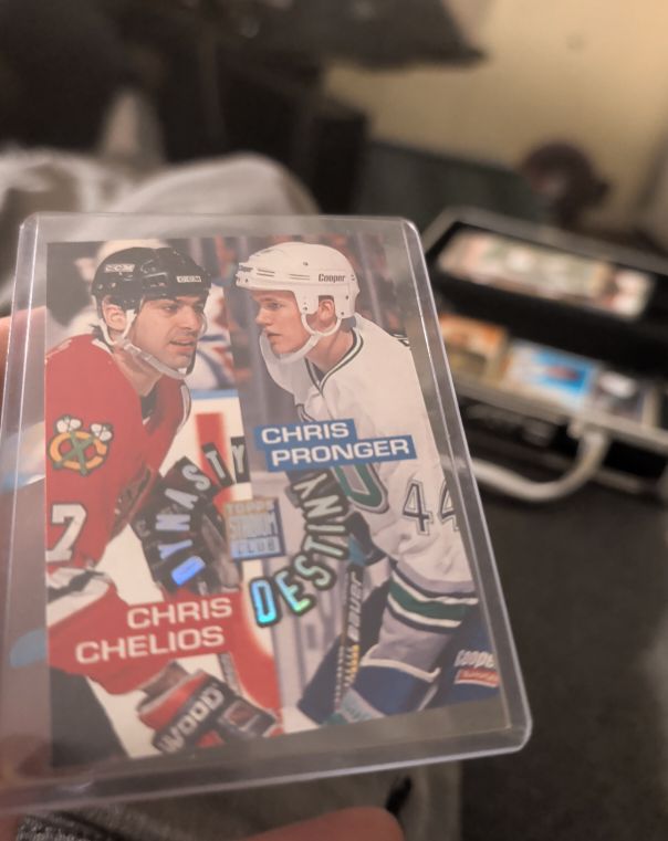 1994 Stadium Club Dynasty & Destiny #5 Chris Chelios / Chris Pronger — front