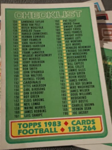 1983 Topps #395 Checklist 133-264 — front