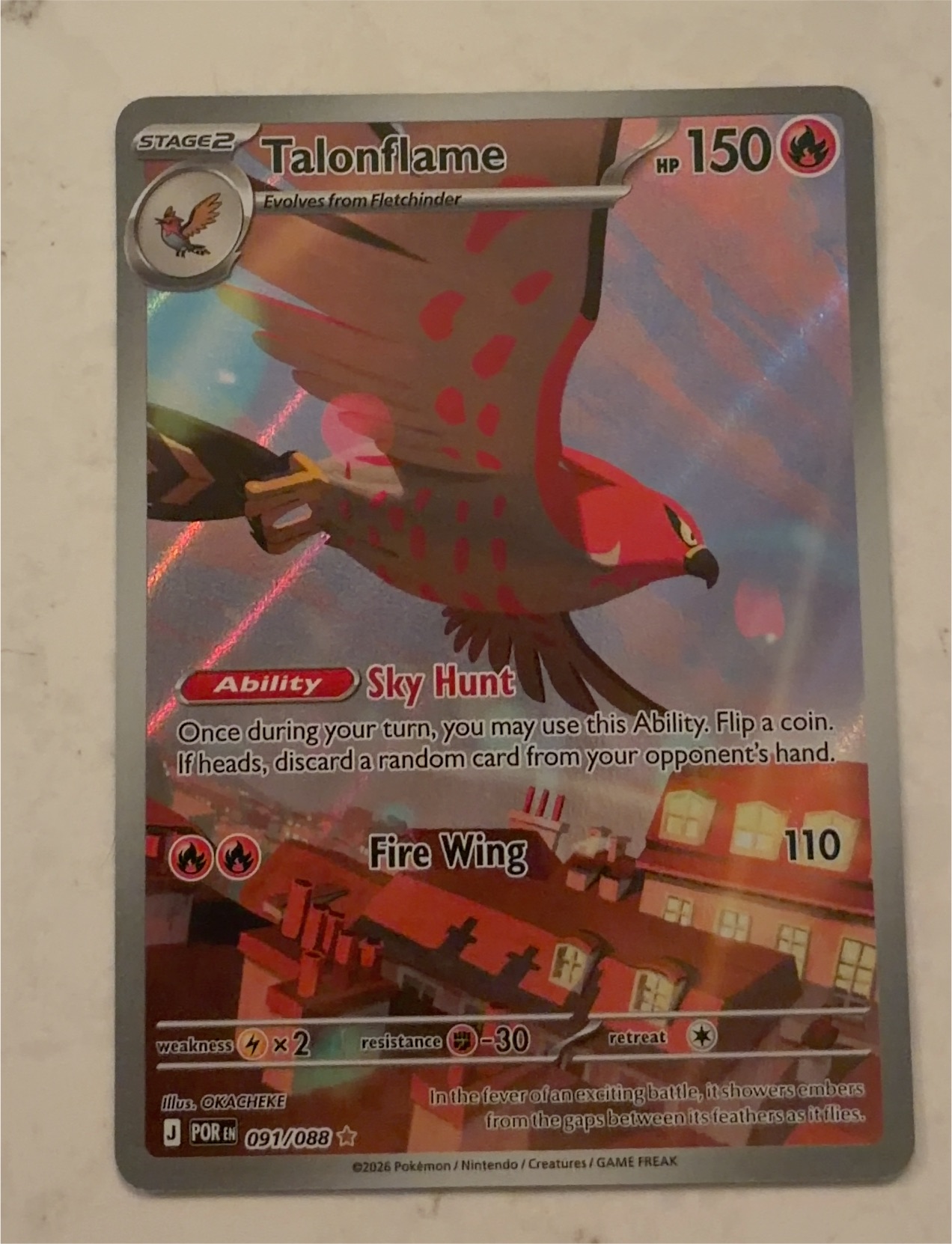 Pokemon Perfect Order #91 Talonflame — front