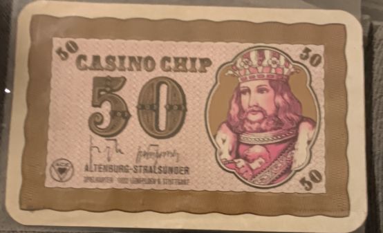 1921 Altenburg-Stralsunder Casino Chip 50 — front
