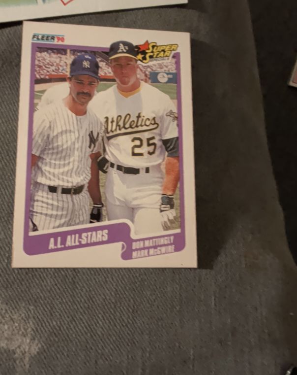 1990 Fleer #638 A.L. All-Stars: Don Mattingly / Mark McGwire — front