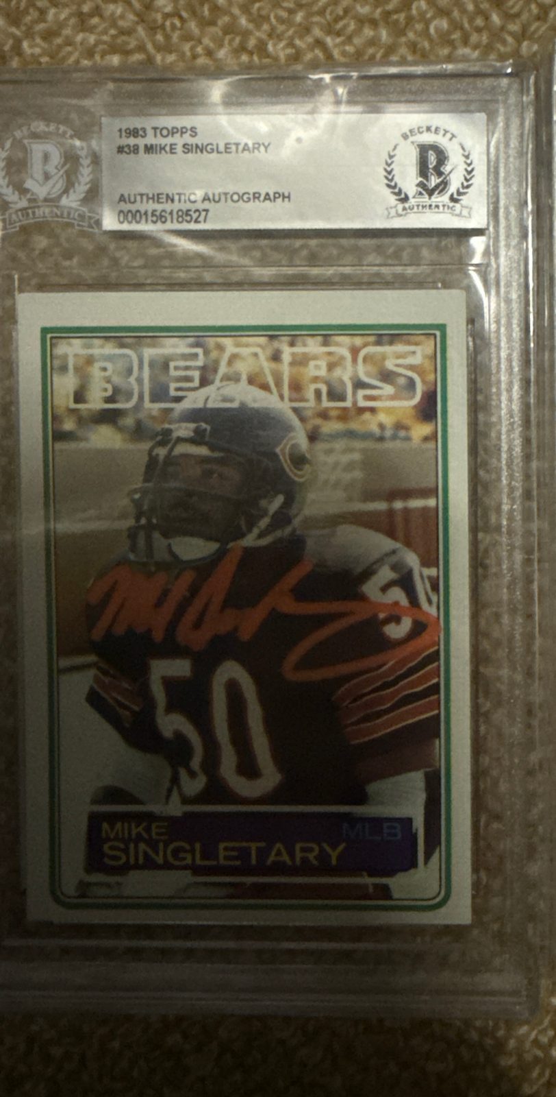 1983 Topps #38 Mike Singletary — front