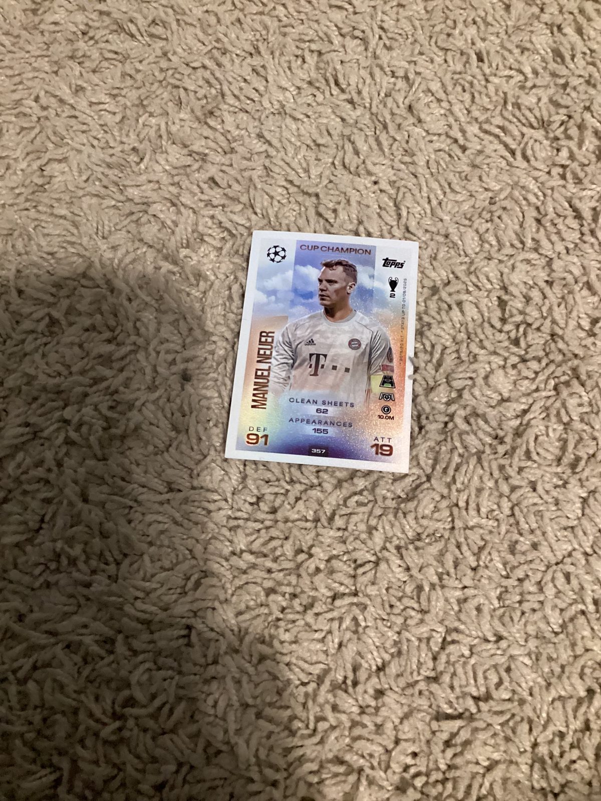 2025 Topps Match Attax UEFA #357 Manuel Neuer — front