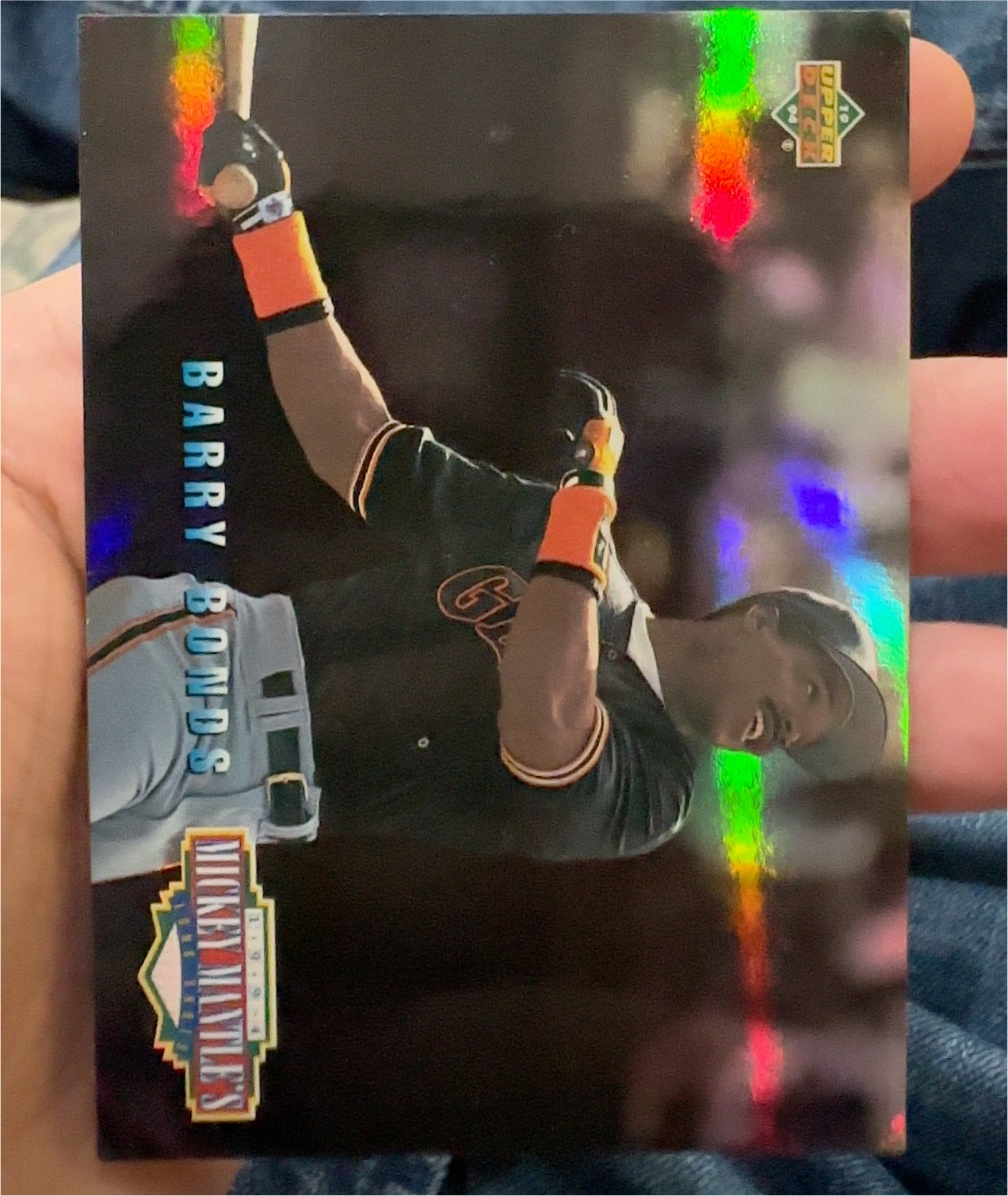 1994 Upper Deck Mickey Mantle Long Shots #MM3 Barry Bonds — front