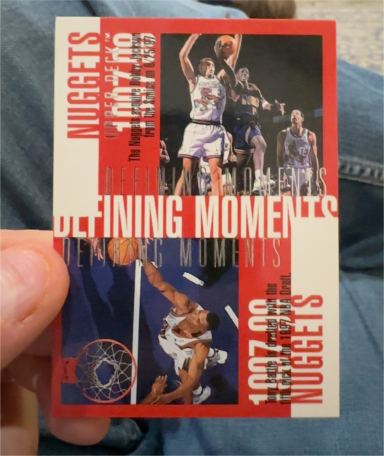 1998 Upper Deck Defining Moments #337 Jackson, Battie, Mutombo — front
