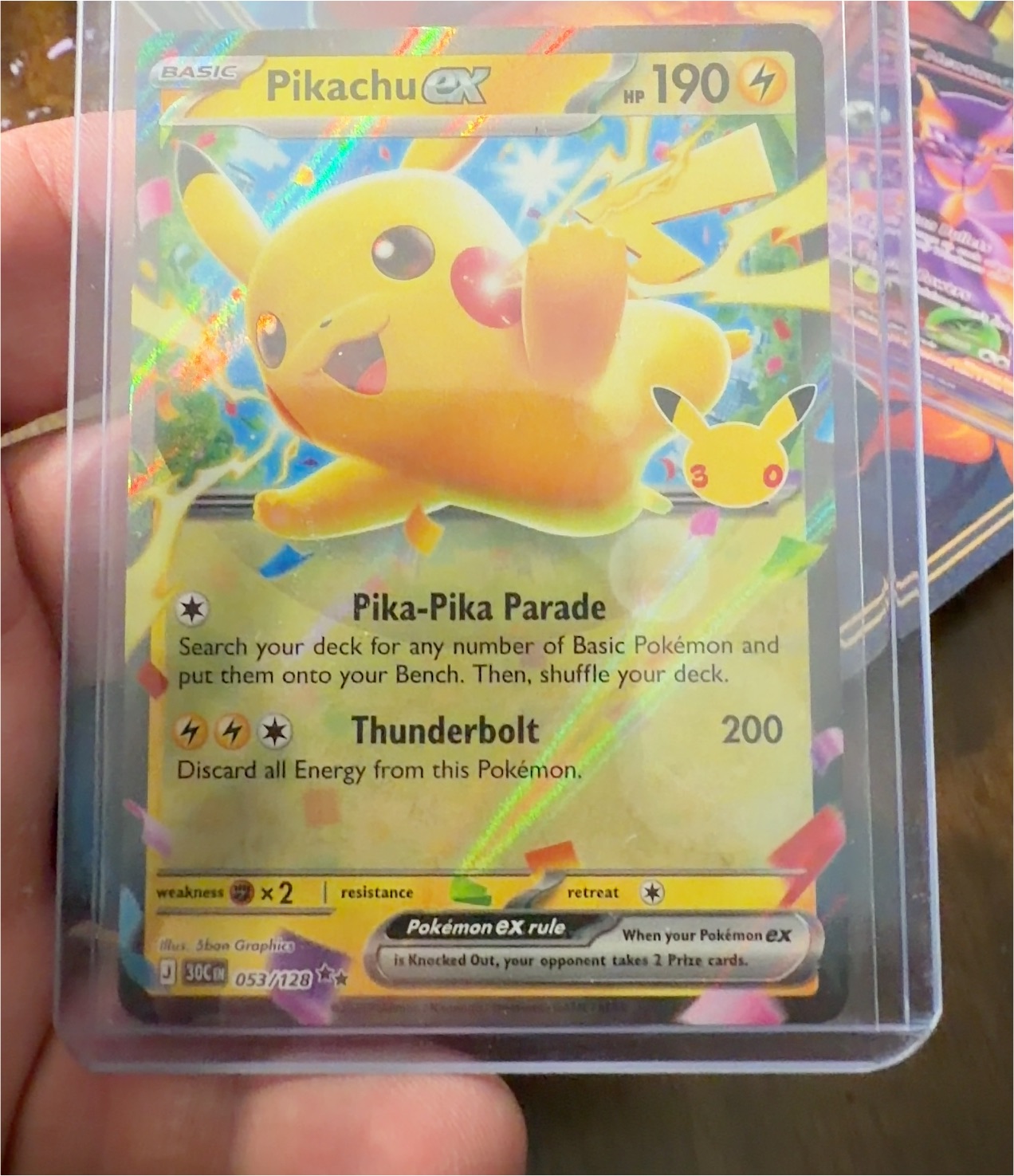Pokemon 30th Celebration #53 Pikachu ex — front