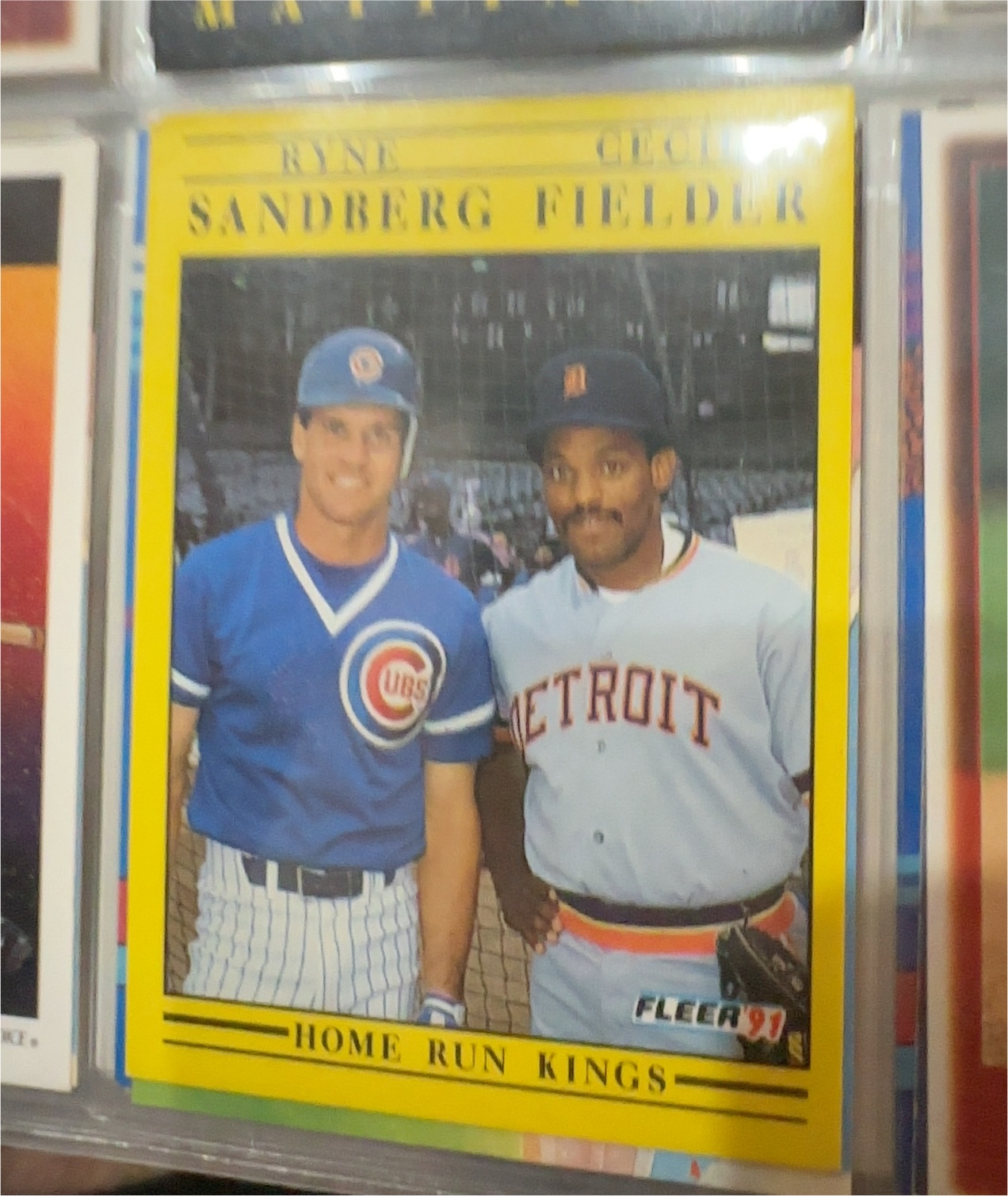 1991 Fleer #709 Ryne Sandberg, Cecil Fielder — front