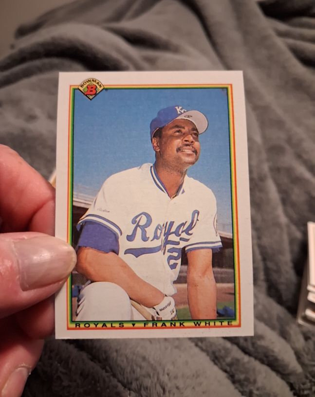 1990 Bowman #371 Frank White — front