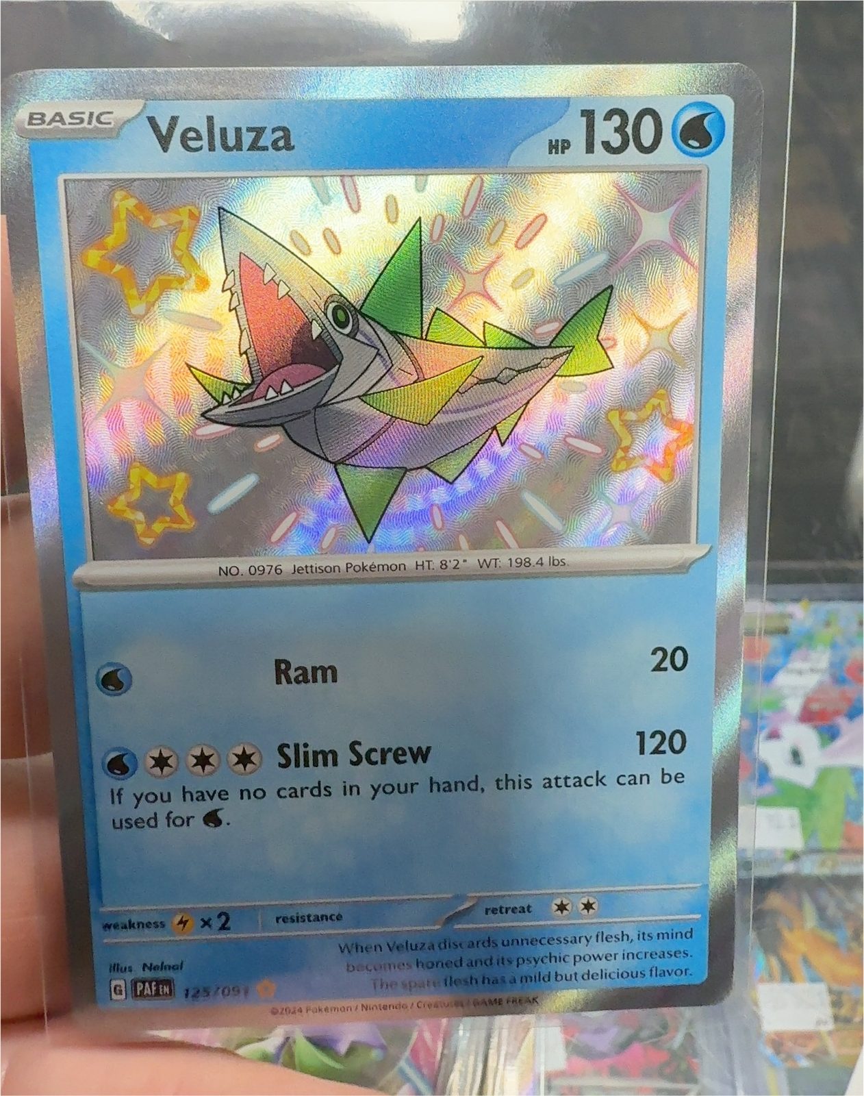 Pokemon Paldean Fates #125 Veluza — front