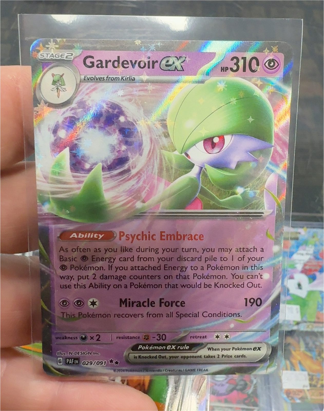 Pokemon Paldean Fates #29 Gardevoir ex — front