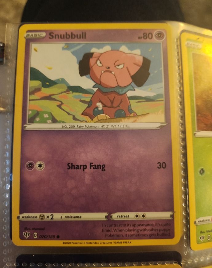 Pokemon Darkness Ablaze #70 Snubbull — front