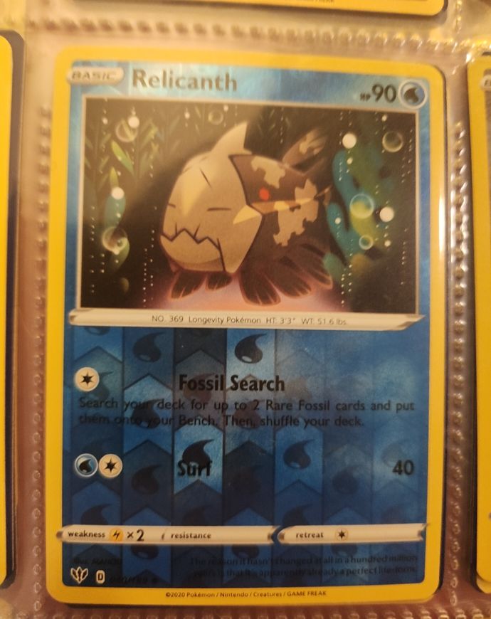 Pokemon Darkness Ablaze #40 Relicanth — front