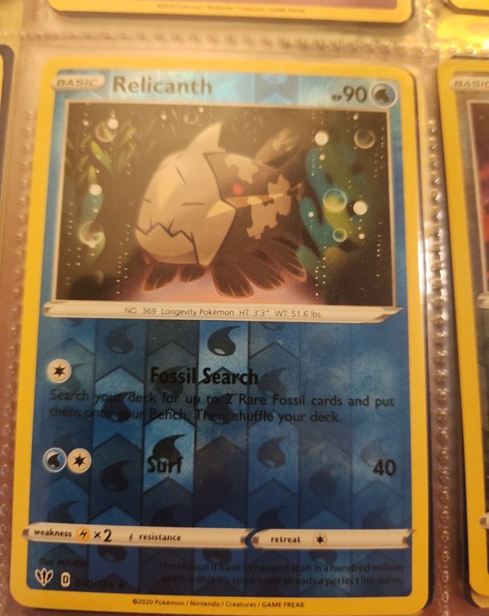 Pokemon Darkness Ablaze #40 Relicanth — front