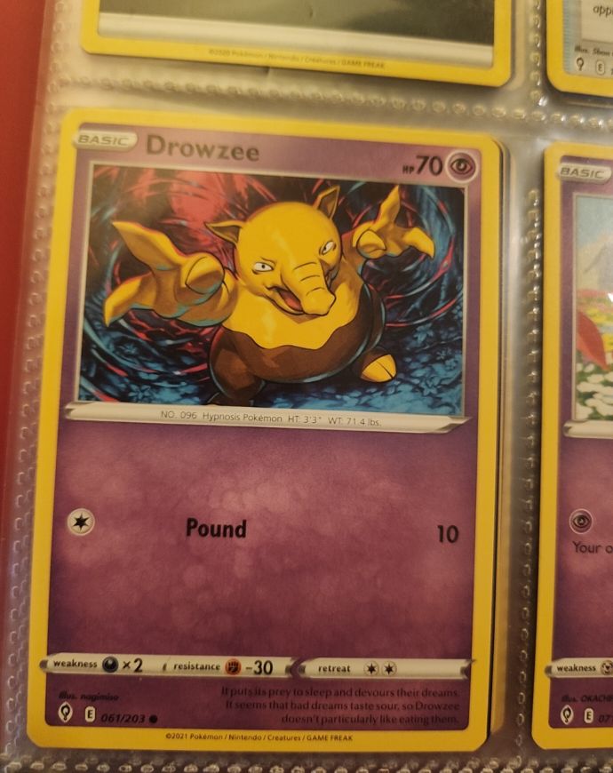 Pokemon Evolving Skies #61 Drowzee — front