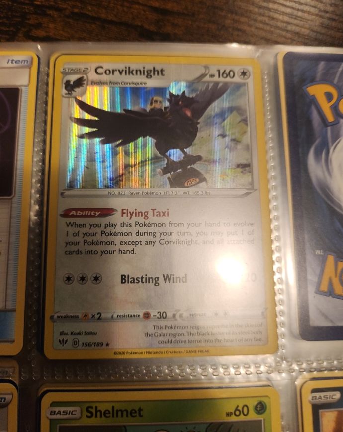 Pokemon Darkness Ablaze #156 Corviknight — front