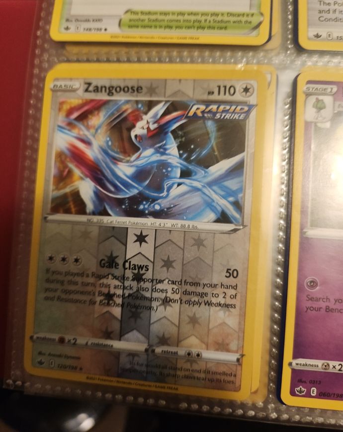 Pokemon Chilling Reign #120 Zangoose — front