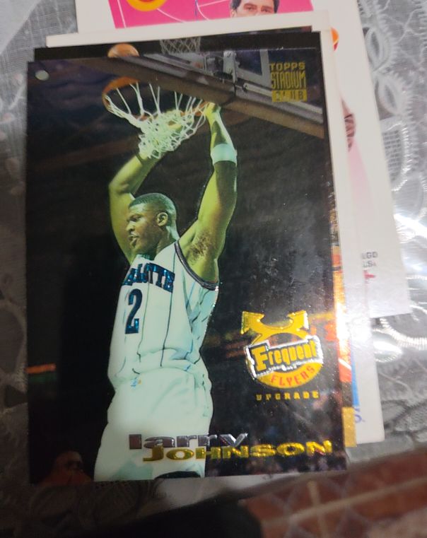 1993 Stadium Club Frequent Flyer Upgrades Exchange #185 Larry Johnson — front