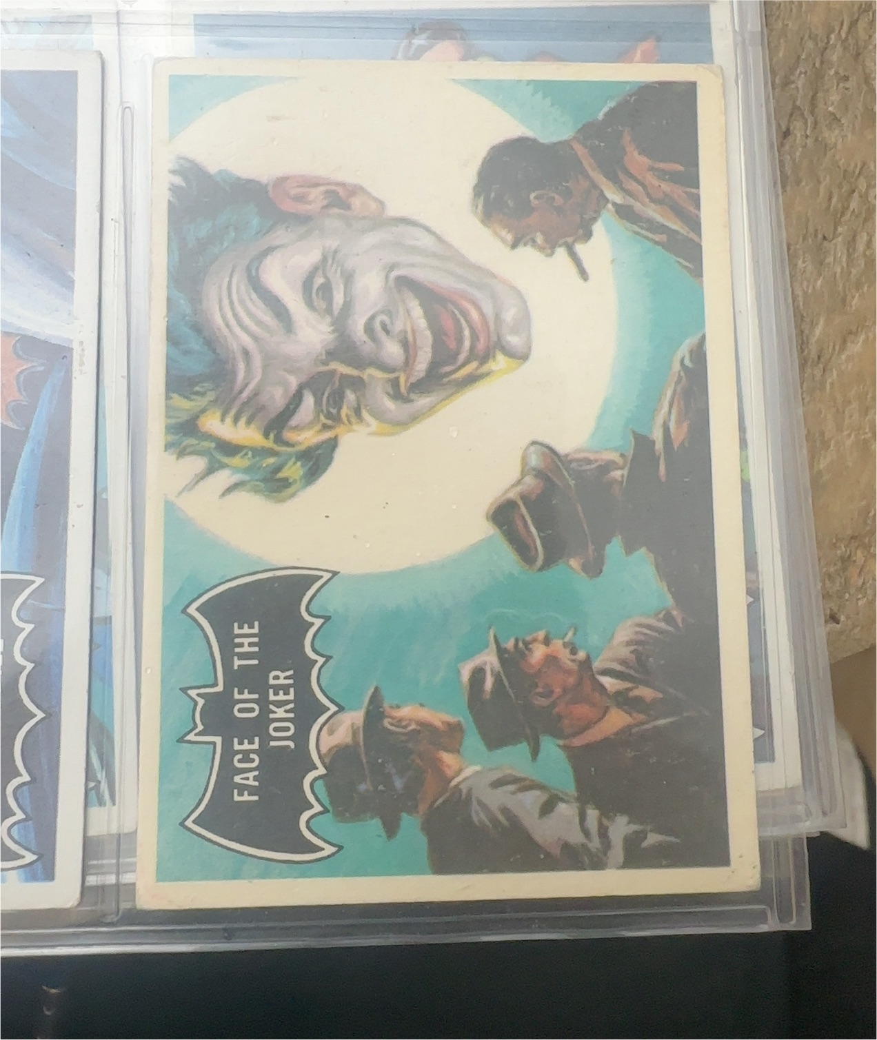 1966 Topps Batman Black Bat #9 Face of the Joker — front