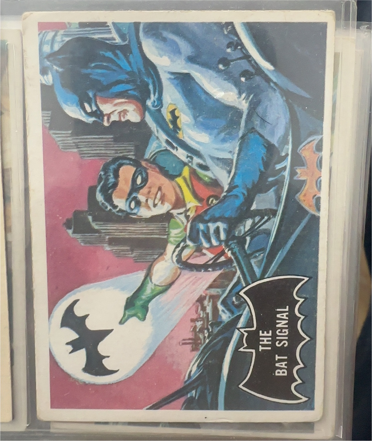 1966 Topps Batman Black Bat #3 The Bat Signal — front