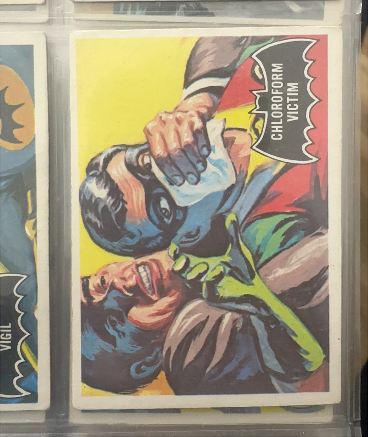 1966 Topps Batman Black Bat #6 Chloroform Victim — front