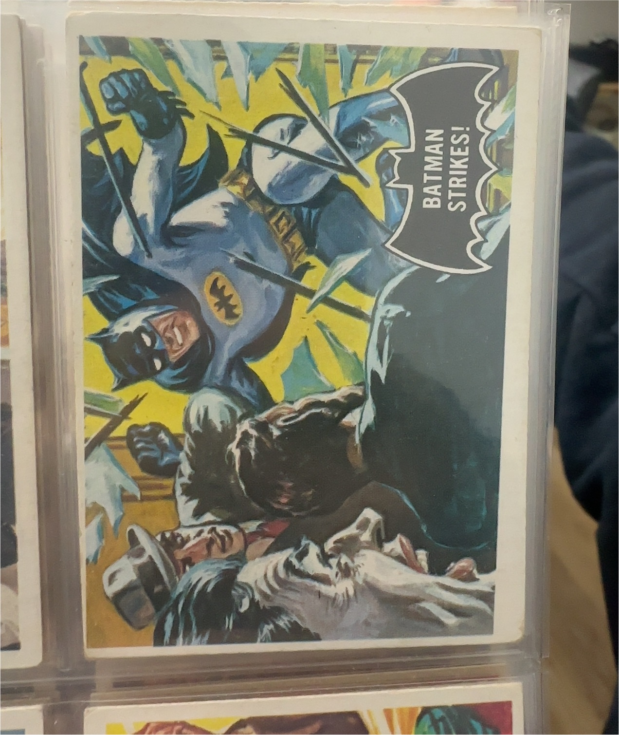 1966 Topps Batman Black Bat #12 Batman Strikes! — front