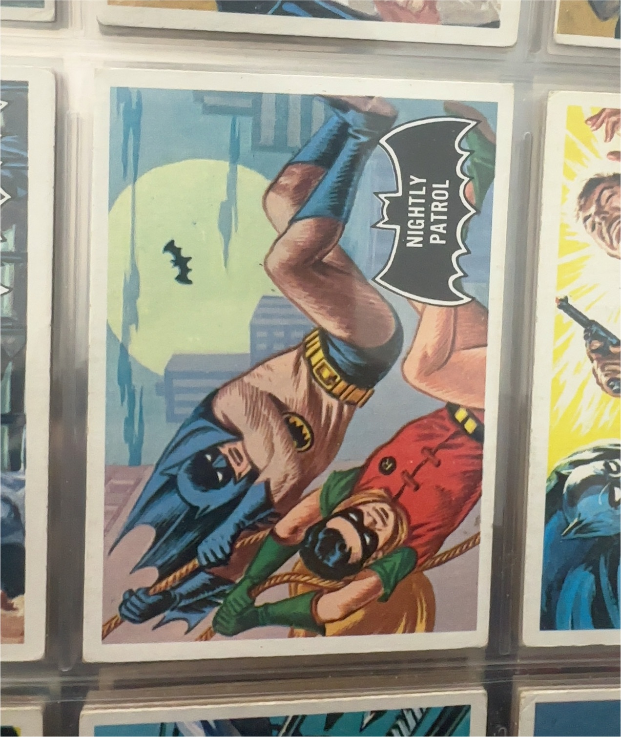 1966 Topps Batman Black Bat Card #14 Nightly Patrol — front