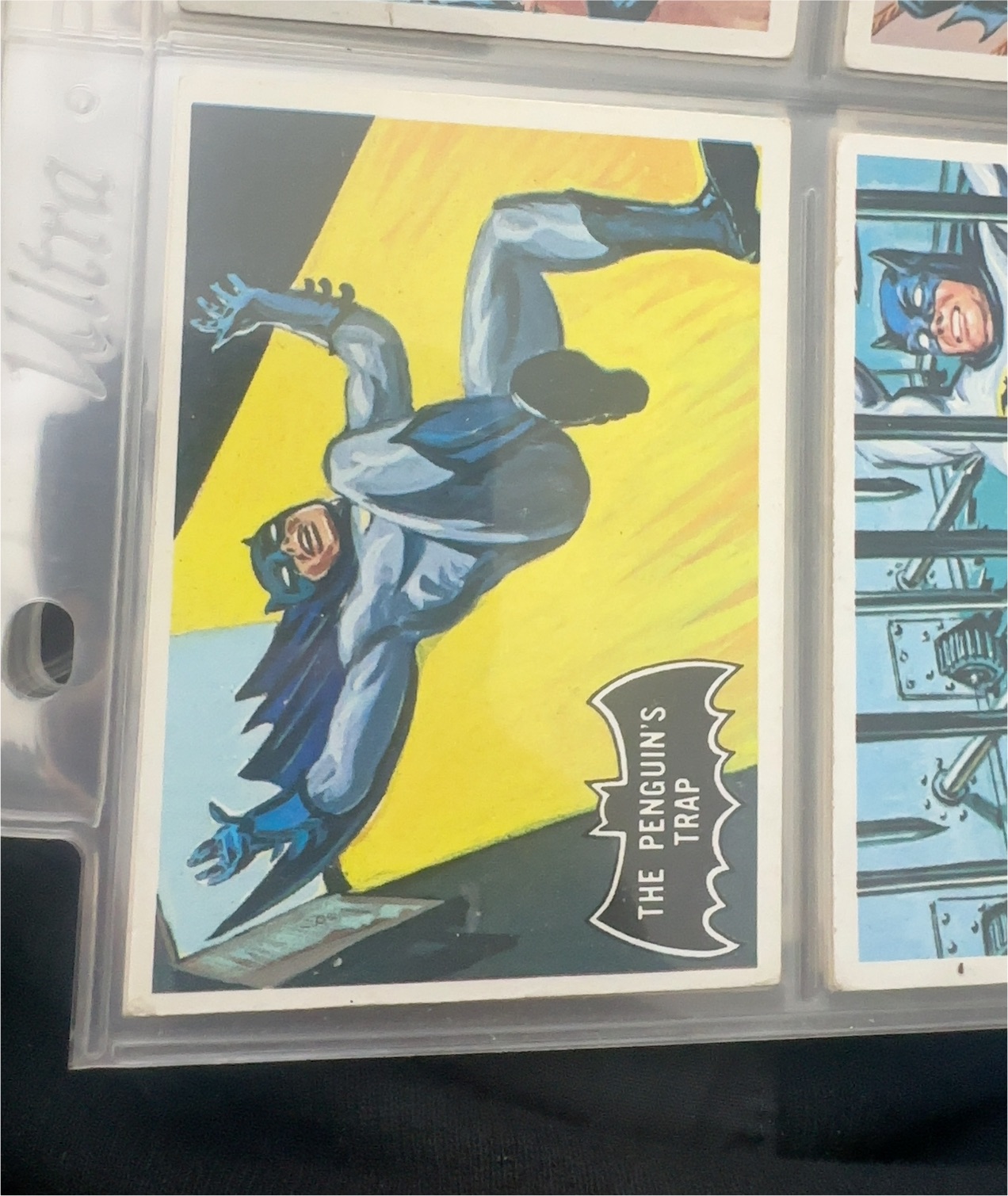 1966 Topps Batman Black Bat #16 The Penguin's Trap — front
