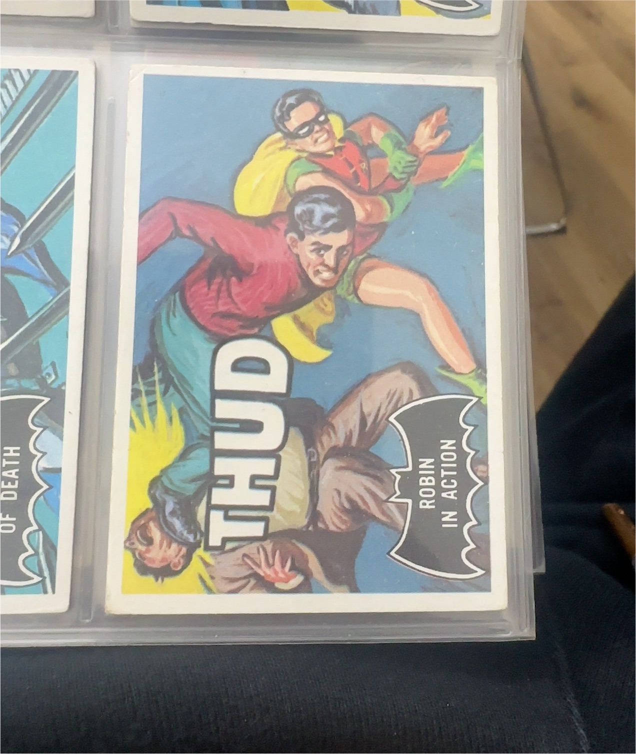 1966 Topps Batman Black Bat #18 Robin in Action — front