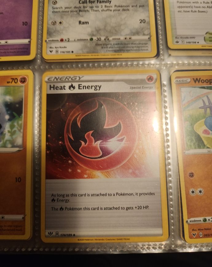 Pokemon Darkness Ablaze #174 Heat Energy — front