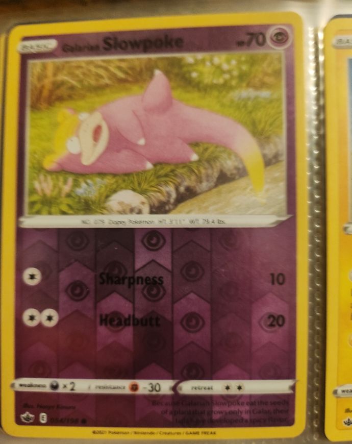 Pokemon Chilling Reign #54 Galarian Slowpoke — front