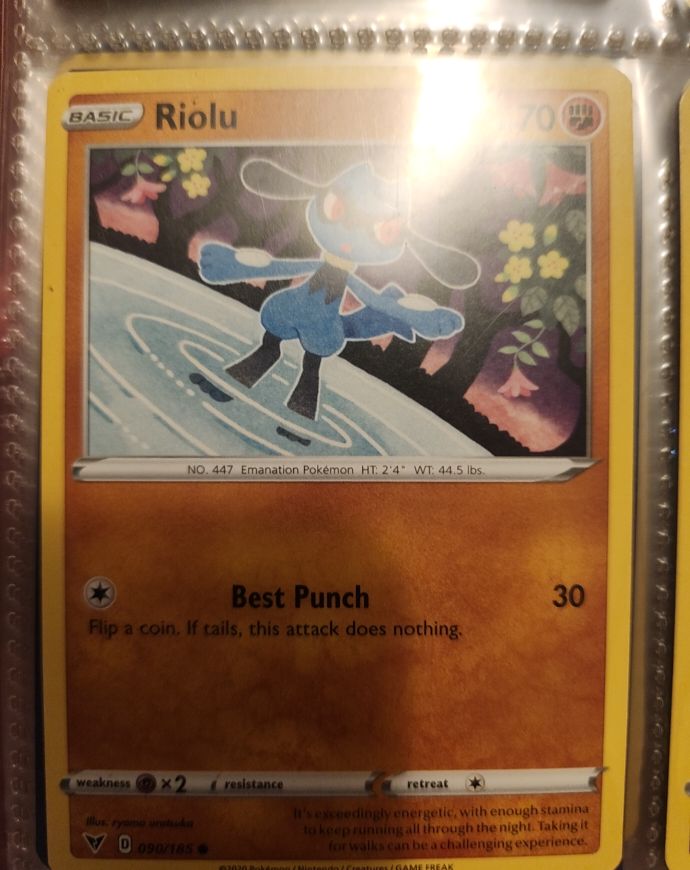 Pokemon Vivid Voltage #90 Riolu — front