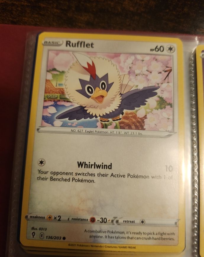 Pokemon Evolving Skies #136 Rufflet — front