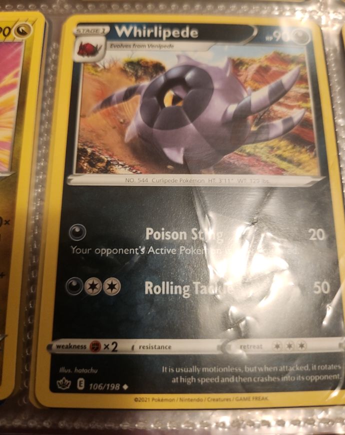 Pokemon Chilling Reign #106 Whirlipede — front