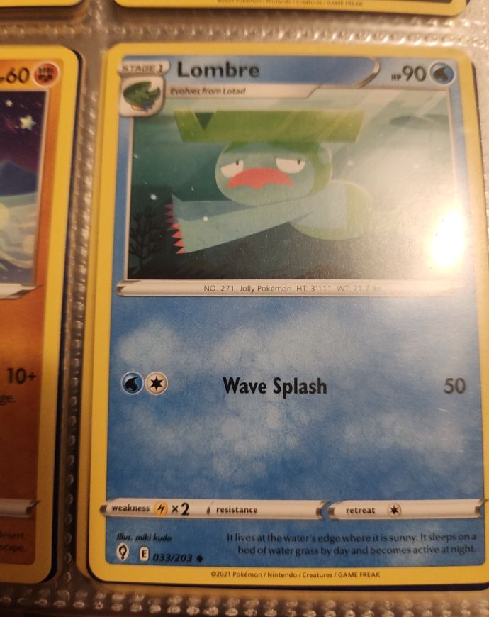 Pokemon Evolving Skies #33 Lombre — front