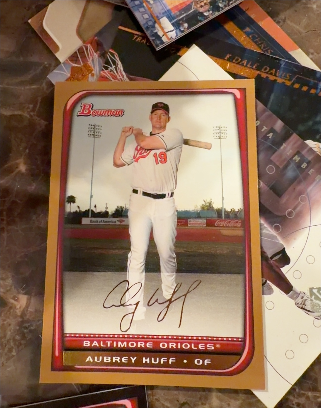 2008 Bowman #132 Aubrey Huff — front