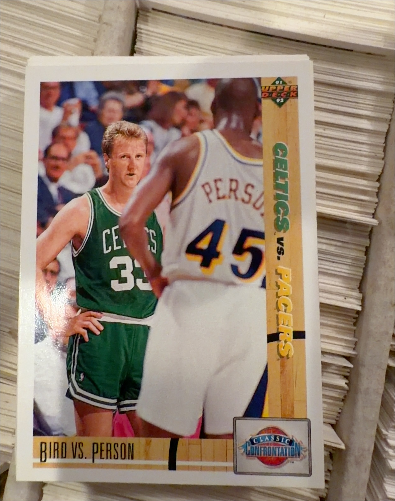 1991 Upper Deck #30 Bird vs. Person — front