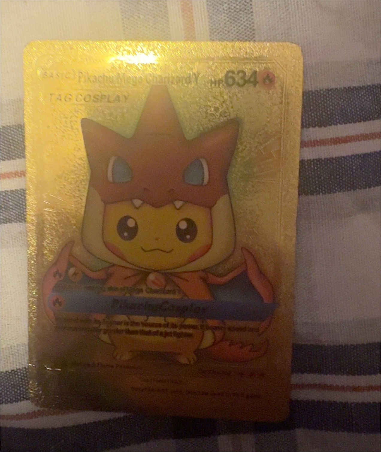 Pokemon Promo Poncho Wearing Pikachu Mega Charizard Y Business Card — front
